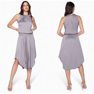 Ramy Brook Women's Gray Stone Audrey Midi Dress Size L